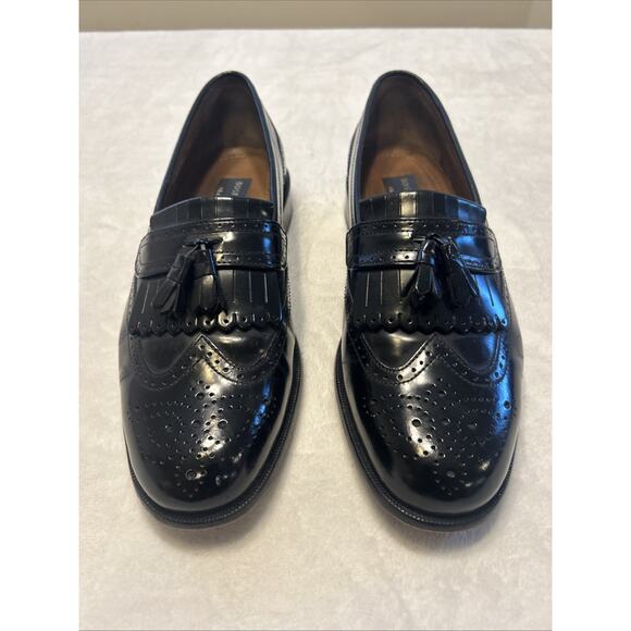 Bostonian Men’s Shoes Size 10 M Black Tassel Loafers Slip On Leather - Picture 1 of 8
